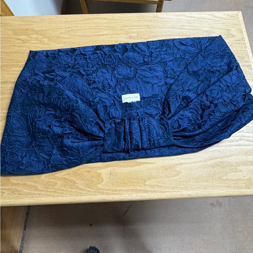 Sachin + Babi Deep Navy Textured Wrap Shrug - Picture 11 of 12